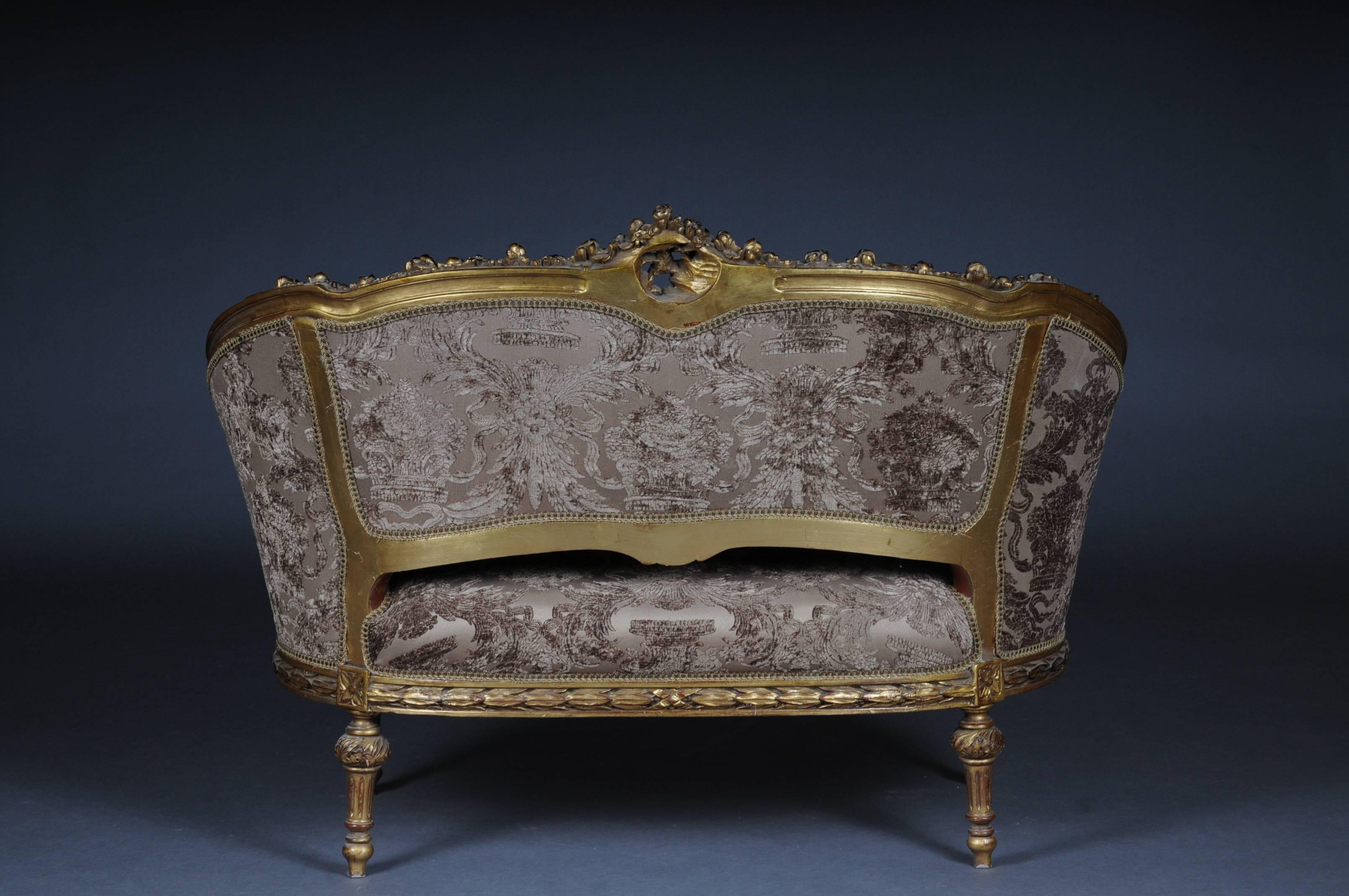 Decorative French Sofa, Canapé in Louis XVI Seize For Sale 5