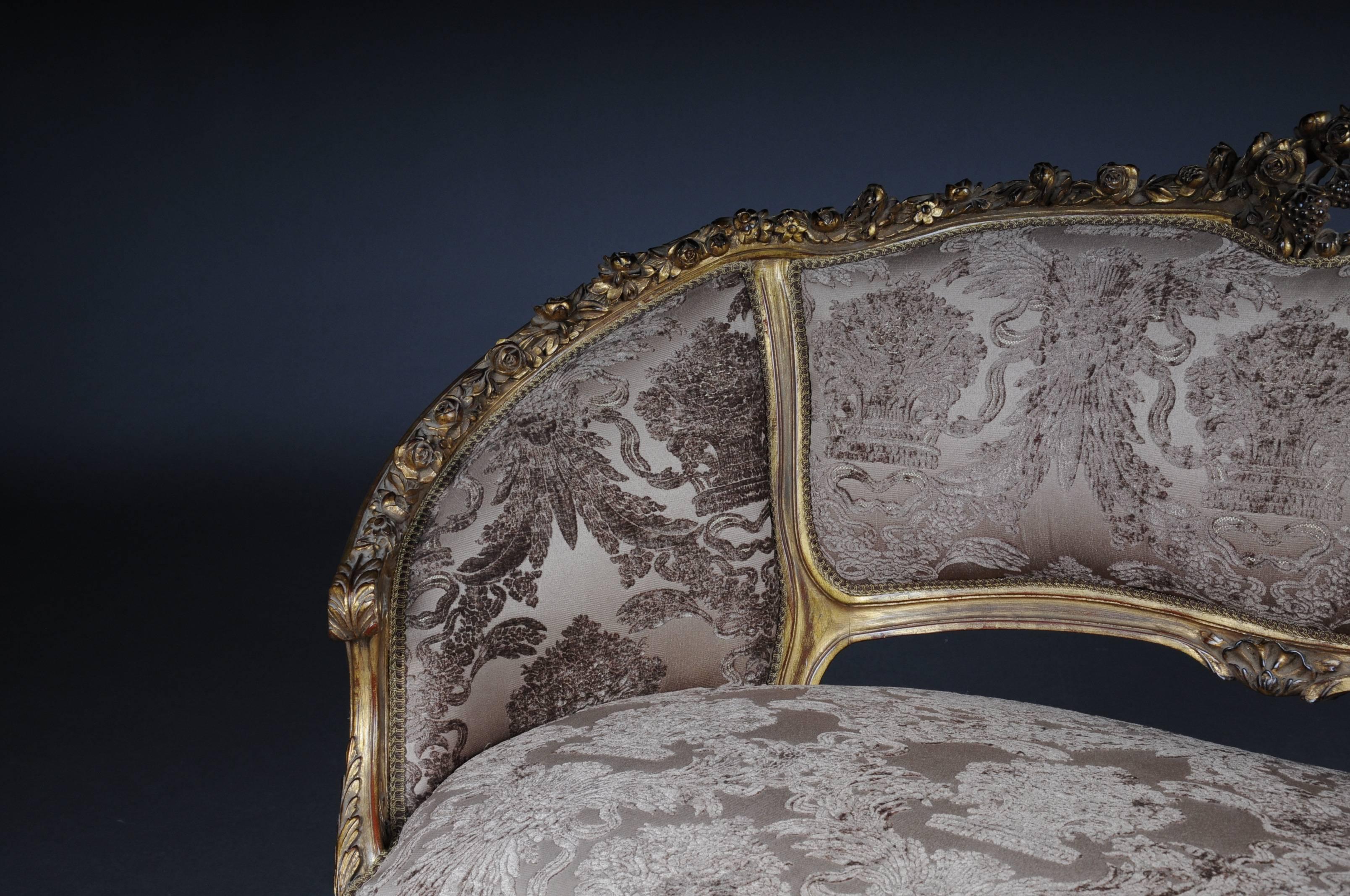 Beech Decorative French Sofa, Canapé in Louis XVI Seize For Sale