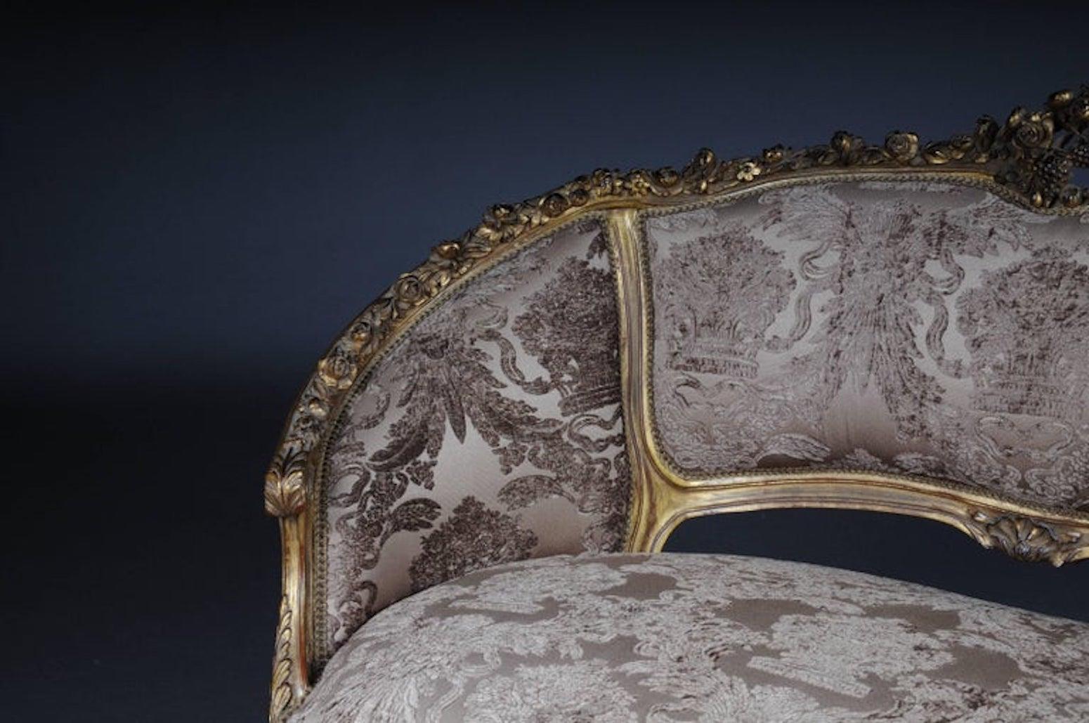 Divano decorativo francese, canapè in Louis Seize in vendita 1