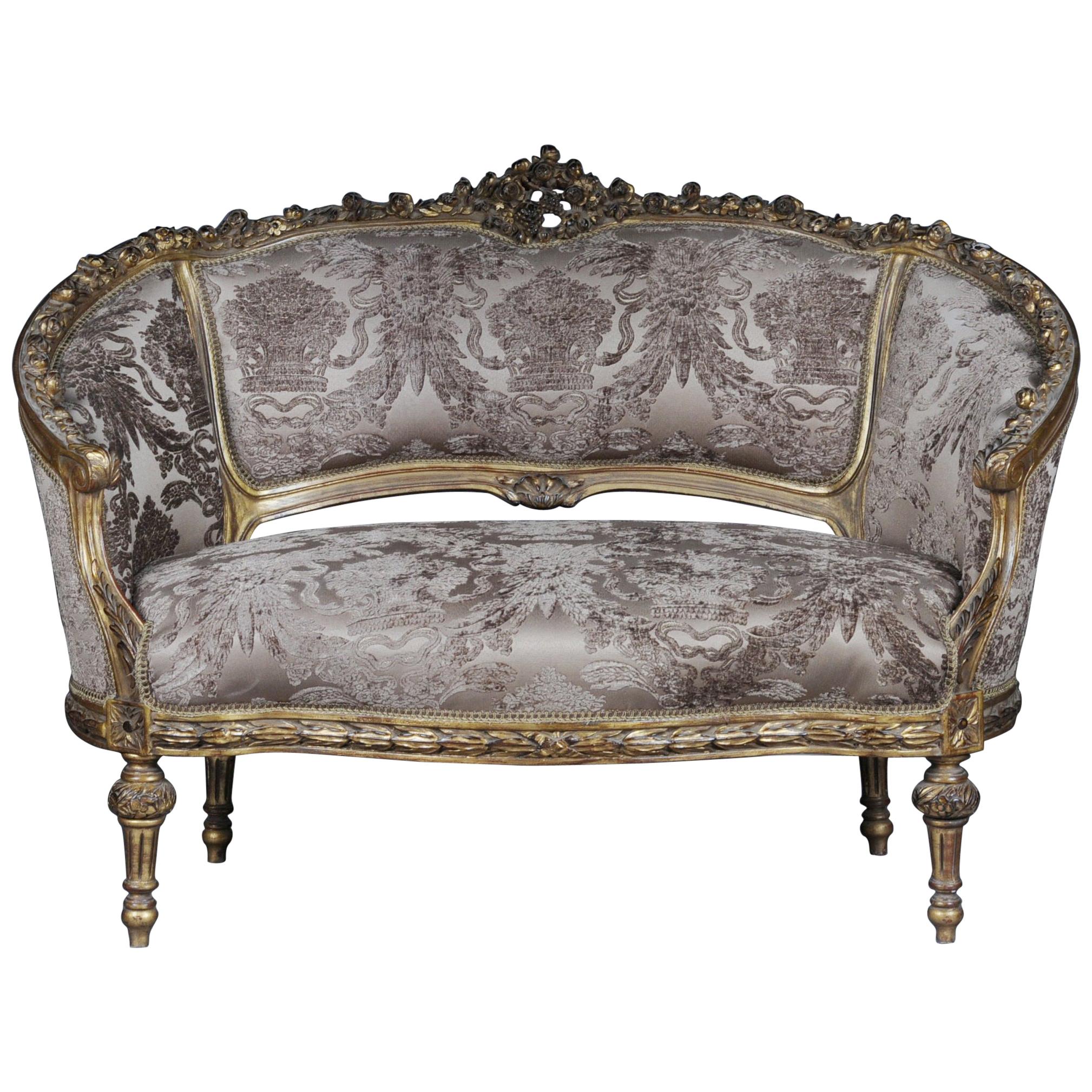 Decorative French Sofa, Canapé in Louis XVI Seize For Sale
