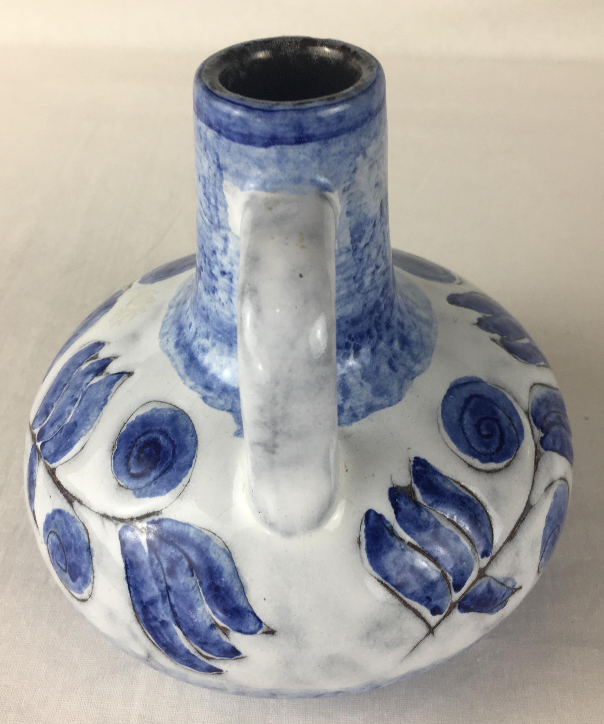 Decorative French Studio Pottery Ceramic Vessel or Jar In Good Condition For Sale In Miami, FL