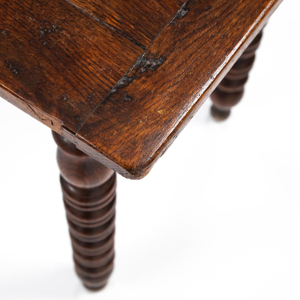 Decorative French Table, Desk Oak Wood with Turned Legs, French 19th Century For Sale 8