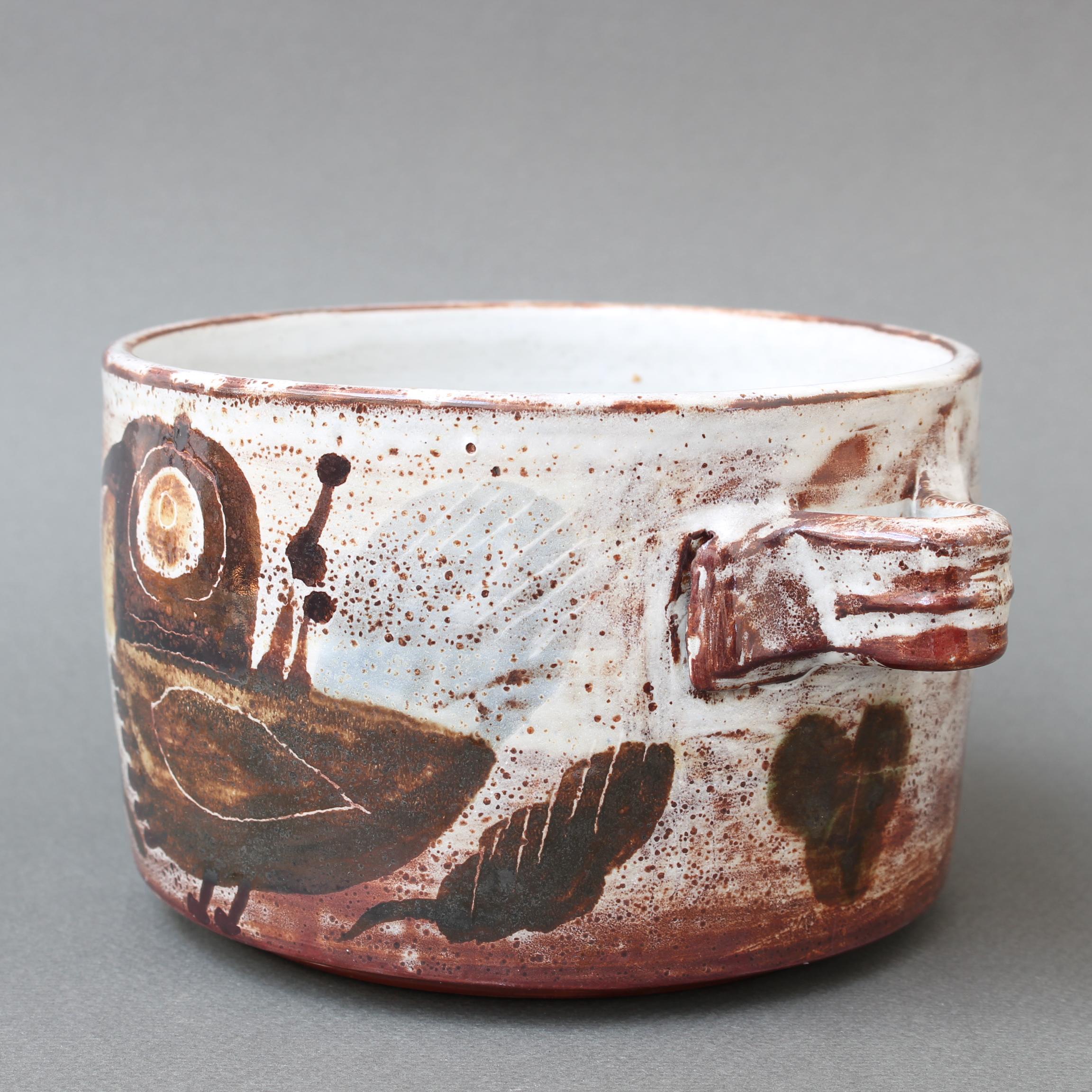 Vaso decorativo francese in ceramica d'epoca con coperchio di Michel Barbier, 'circa 1960'. in vendita 2
