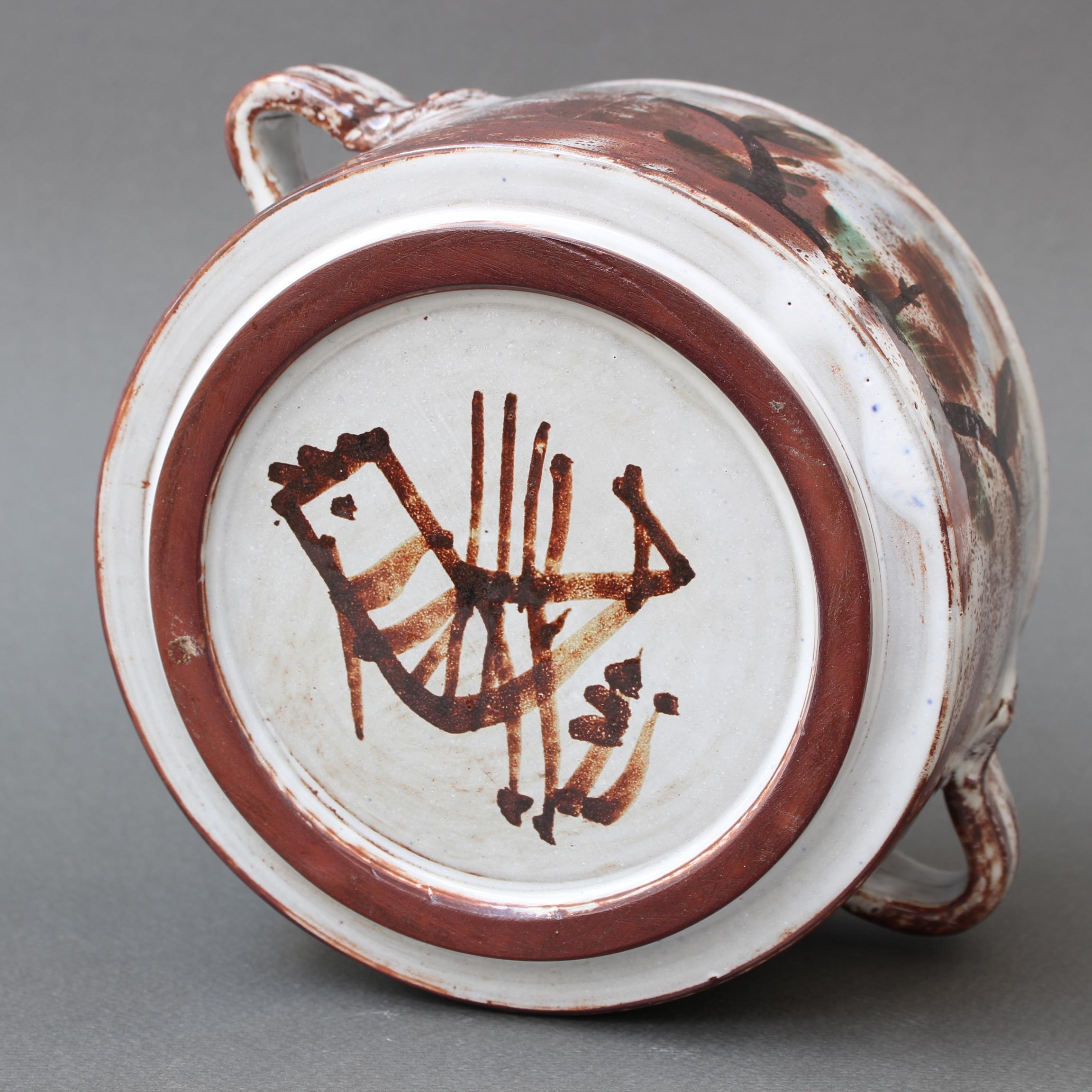 Vaso decorativo francese in ceramica d'epoca con coperchio di Michel Barbier, 'circa 1960'. in vendita 4