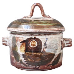 Decorative French Vintage Ceramic Pot with Lid by Michel Barbier, 'circa 1960s'