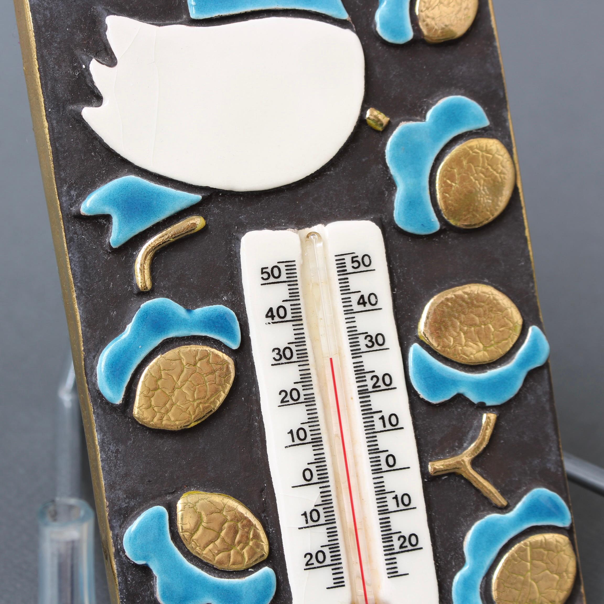 thermomètre et cascade en céramique décorative française vintage de Mith Espelt en vente 1