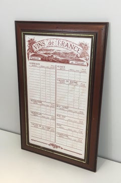 Decorative French Wine Menu, French, circa 1970