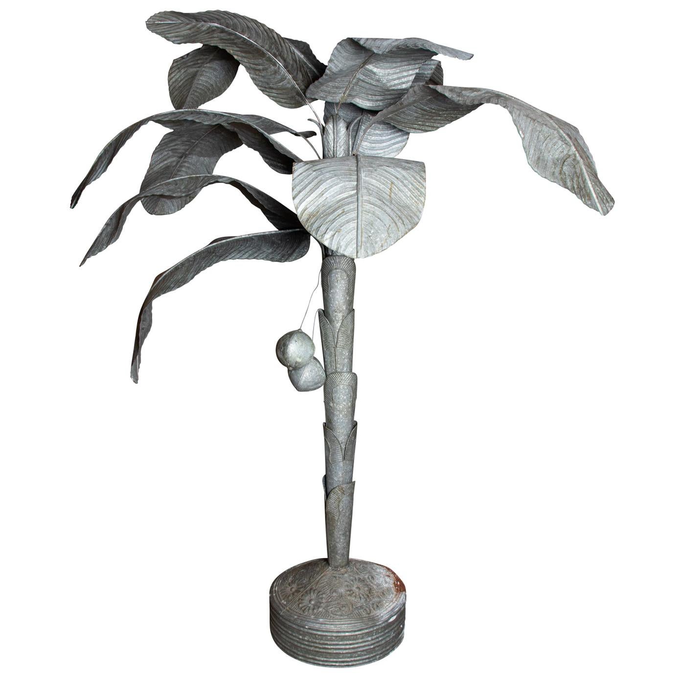 Decorative Galvanized Metal Palm Tree