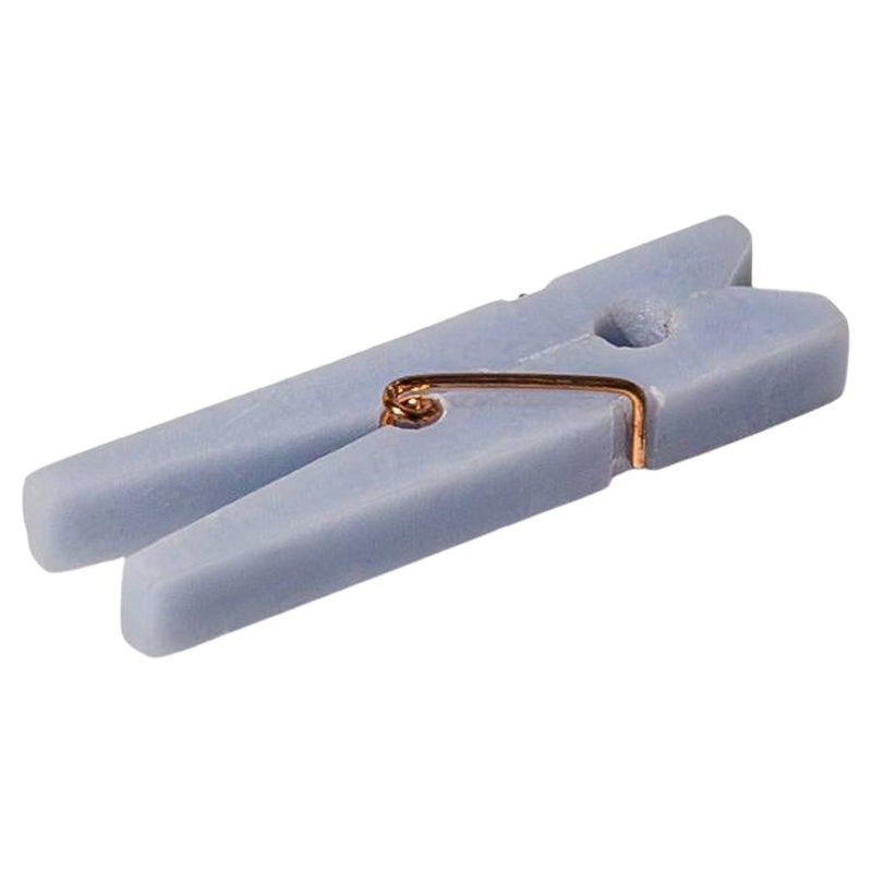 Clip decorativa per lavanderia in pietra preziosa CELESTE BLU