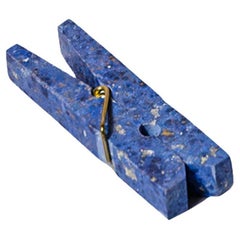 Clip decorativa in pietra preziosa per il bucato - Dumortierite blu