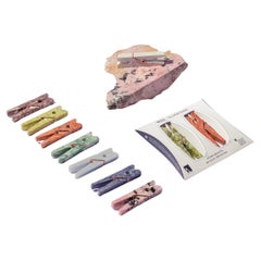 Clip decorativa in pietra preziosa per il bucato - VERDE SERPENTINO