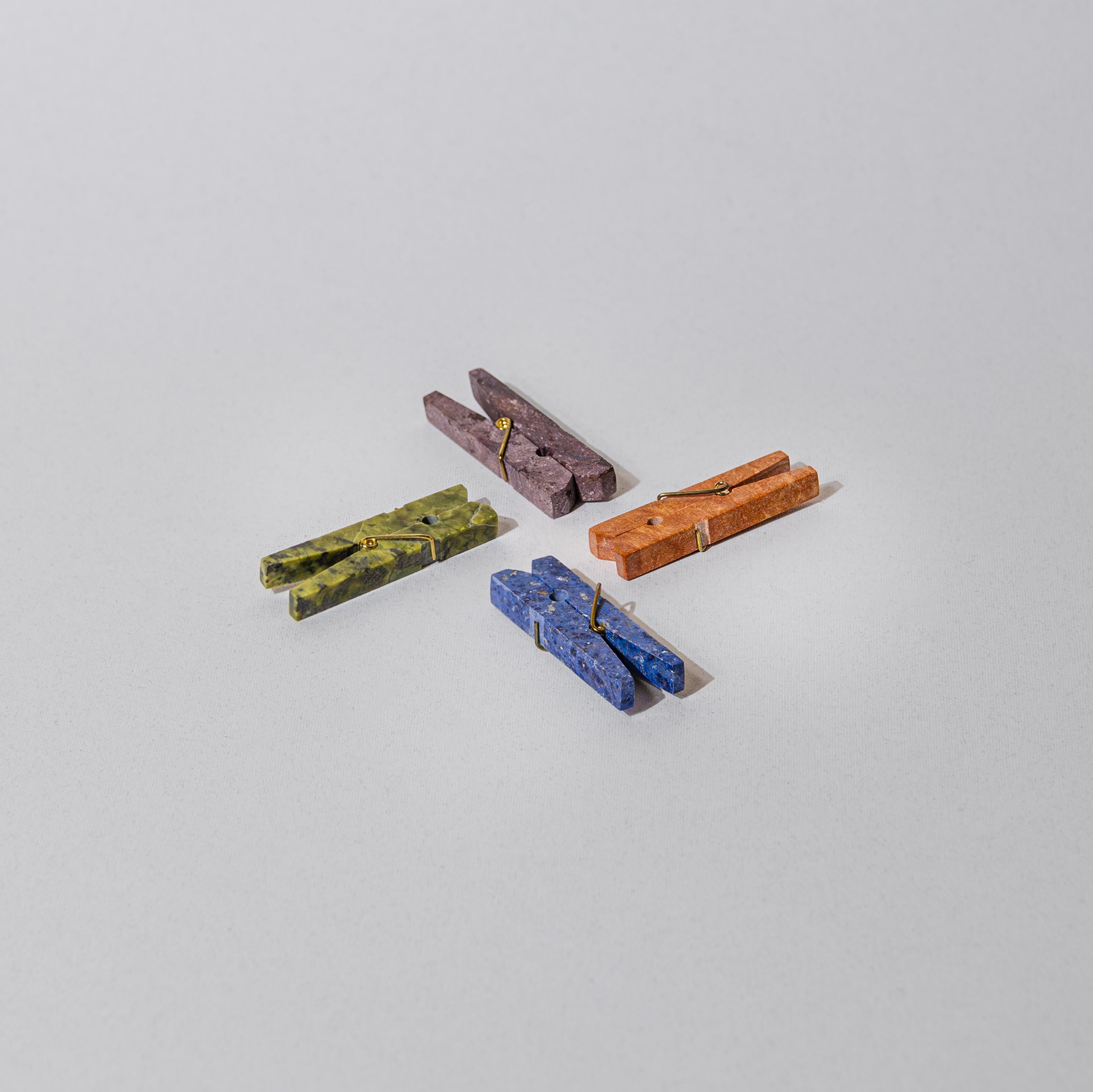 Peruvian Decorative gemstone Laundry Clip - SERPENTINE GREEN For Sale