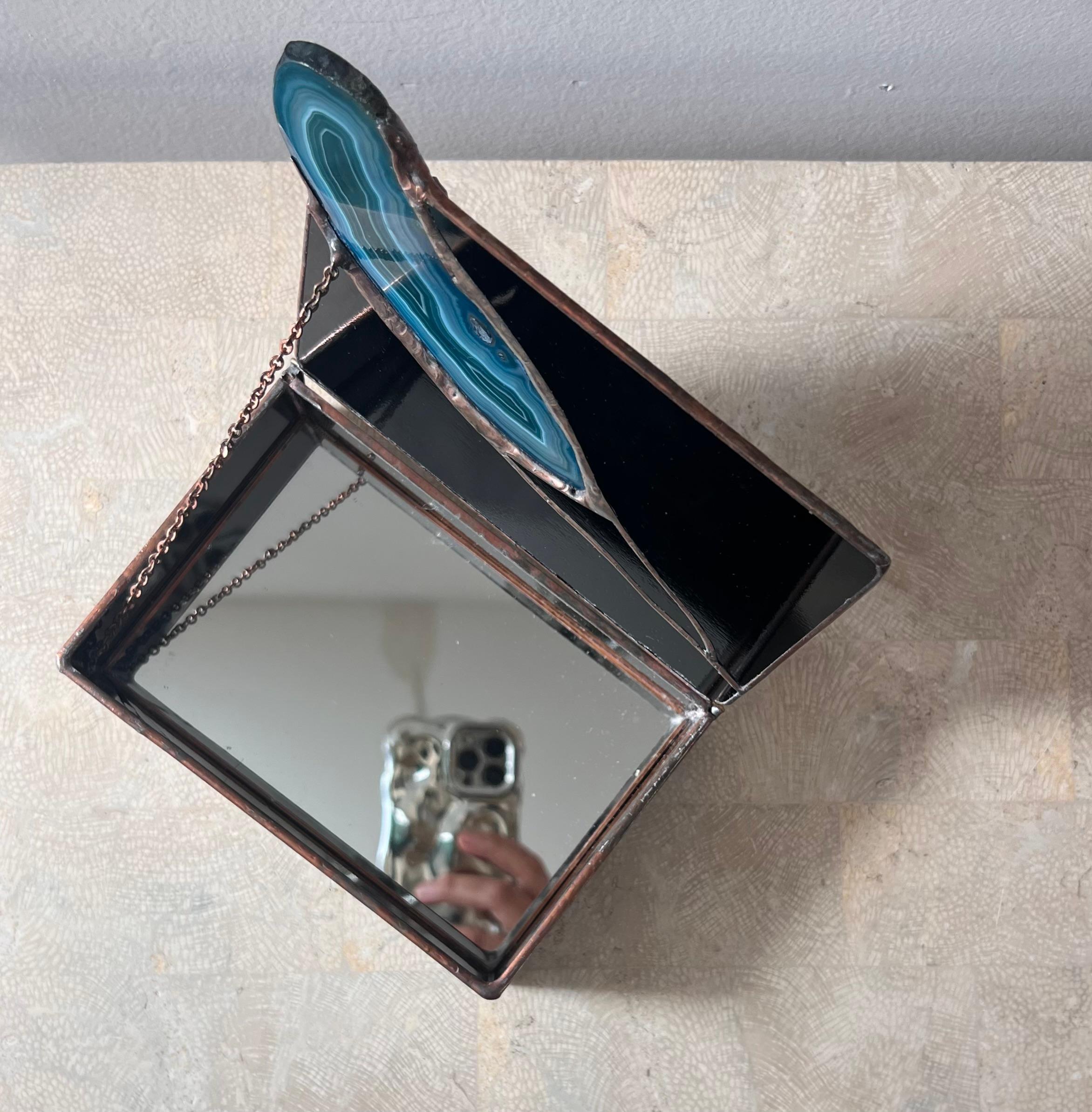 Joyero decorativo de geoda y cristal negro de Don Drumm, finales del siglo XX en venta 9
