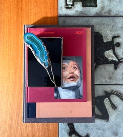 Joyero decorativo de geoda y cristal negro de Don Drumm, finales del siglo XX