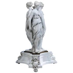 Antique Decorative German Bisquit Porcelain Groupe