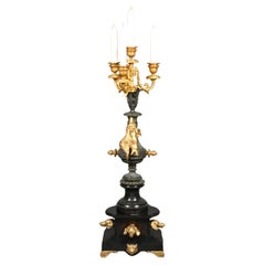 Candelabro decorativo dorado y pizarra Napoleón III