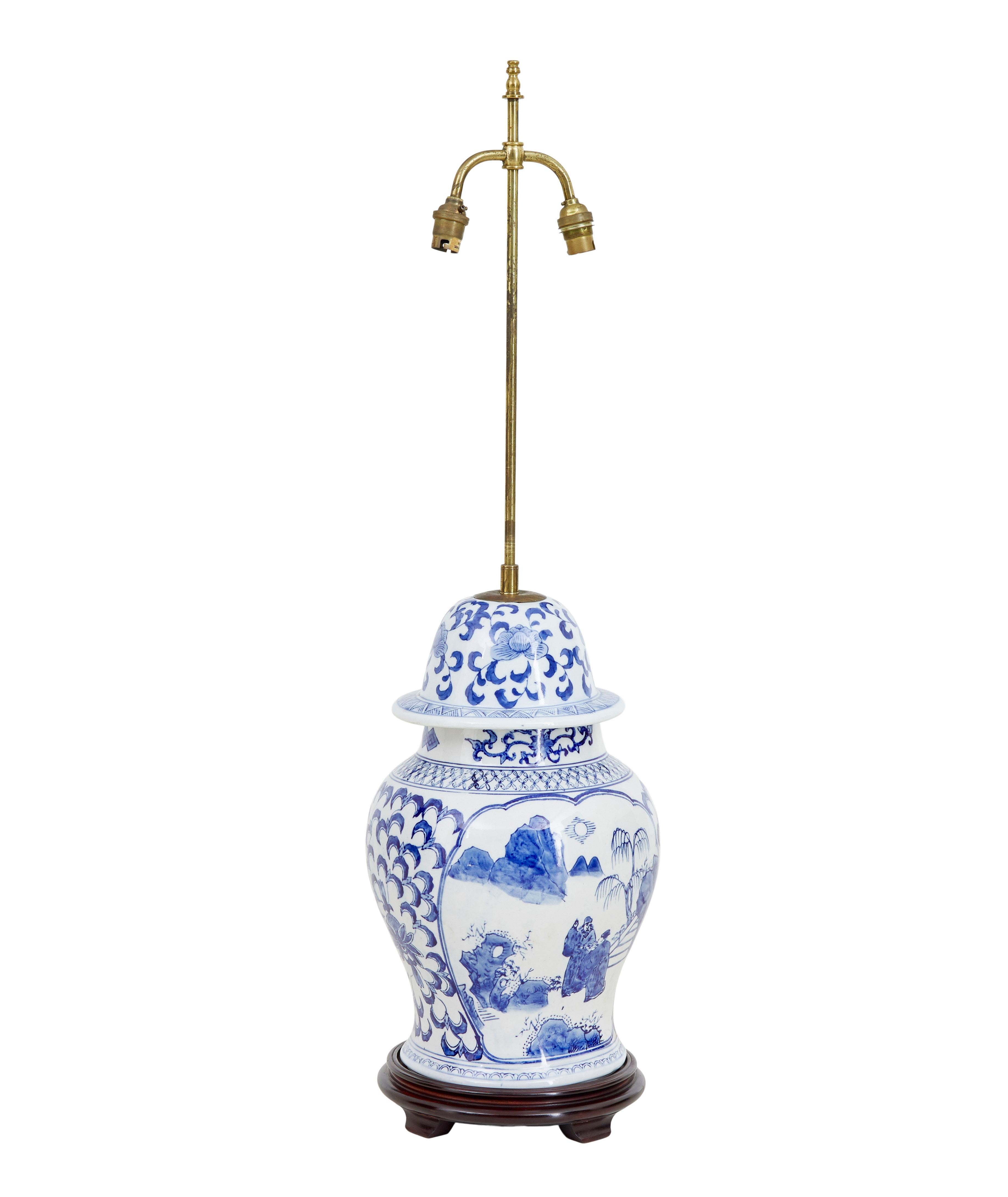 Dekorative Tischlampe aus Ingwerglas (Qing-Dynastie) im Angebot