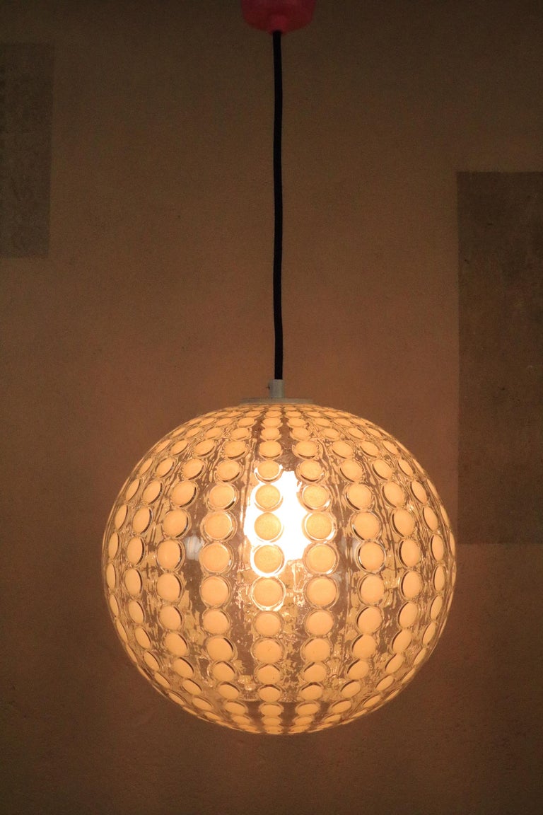 Decorative Glass Ball Light, Lamp with Dots, 1970s at 1stDibs