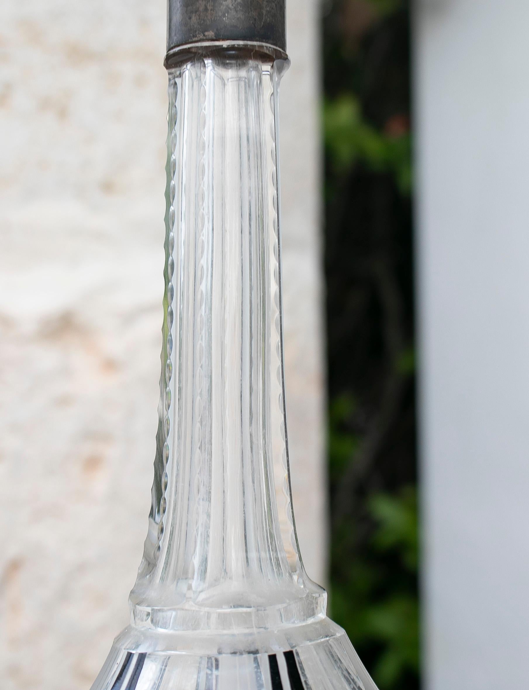 Decorative Glass Bottle with Silver Mouthpiece For Sale 7