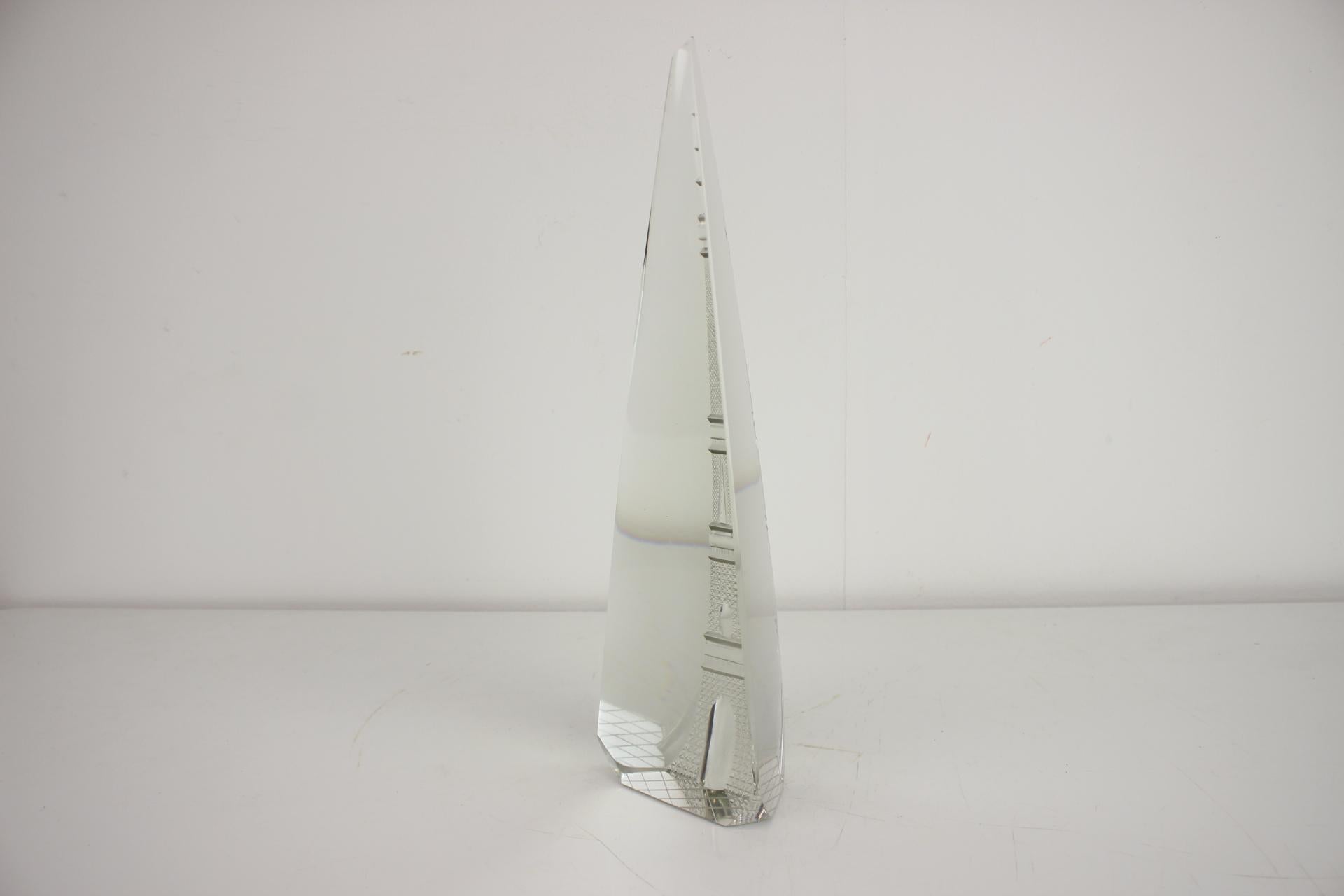 Dekorativer Glastur „Eiffel-Tür“ aus Tschechoslowakei, 1980er Jahre im Angebot 4