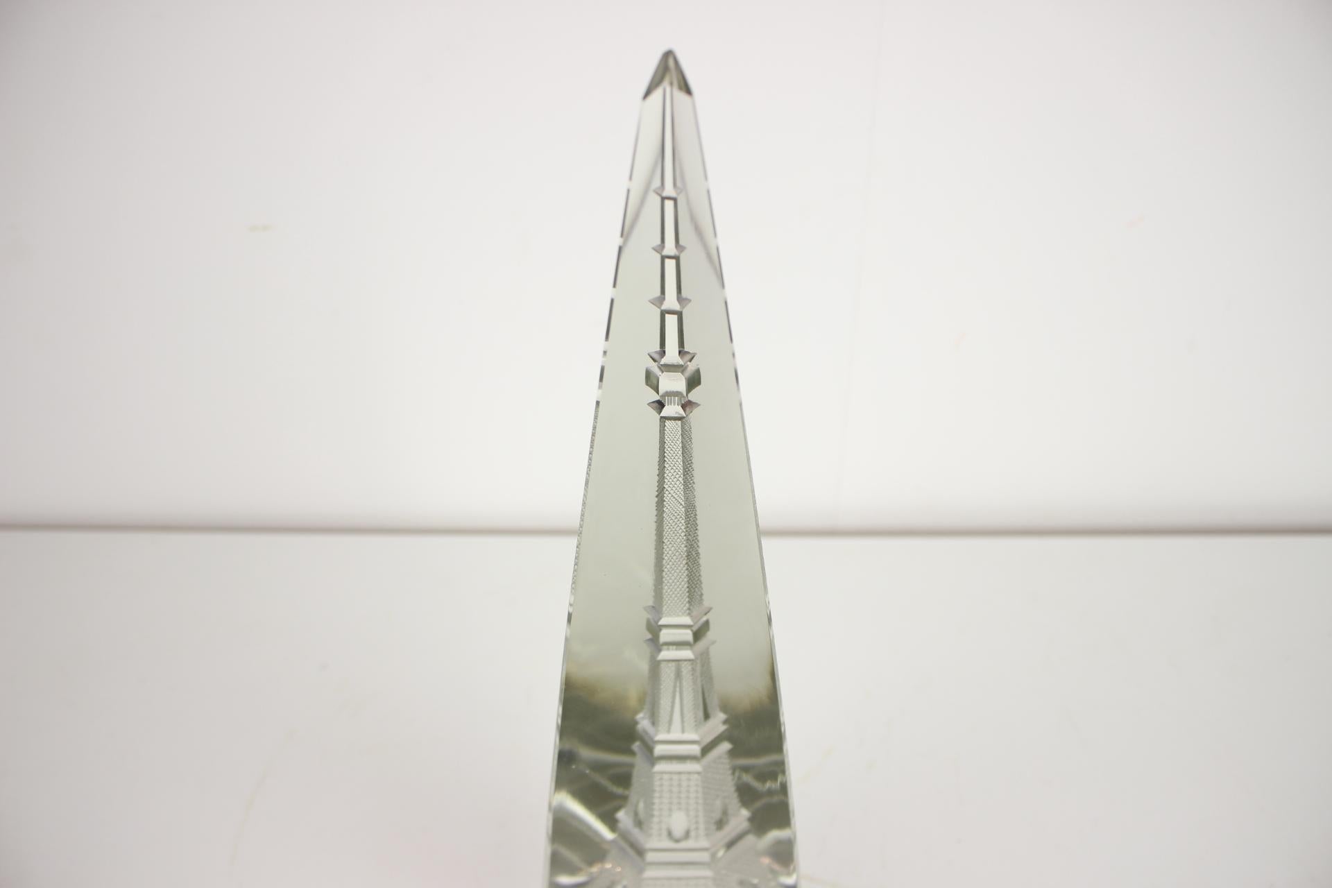 Dekorativer Glastur „Eiffel-Tür“ aus Tschechoslowakei, 1980er Jahre im Angebot 3