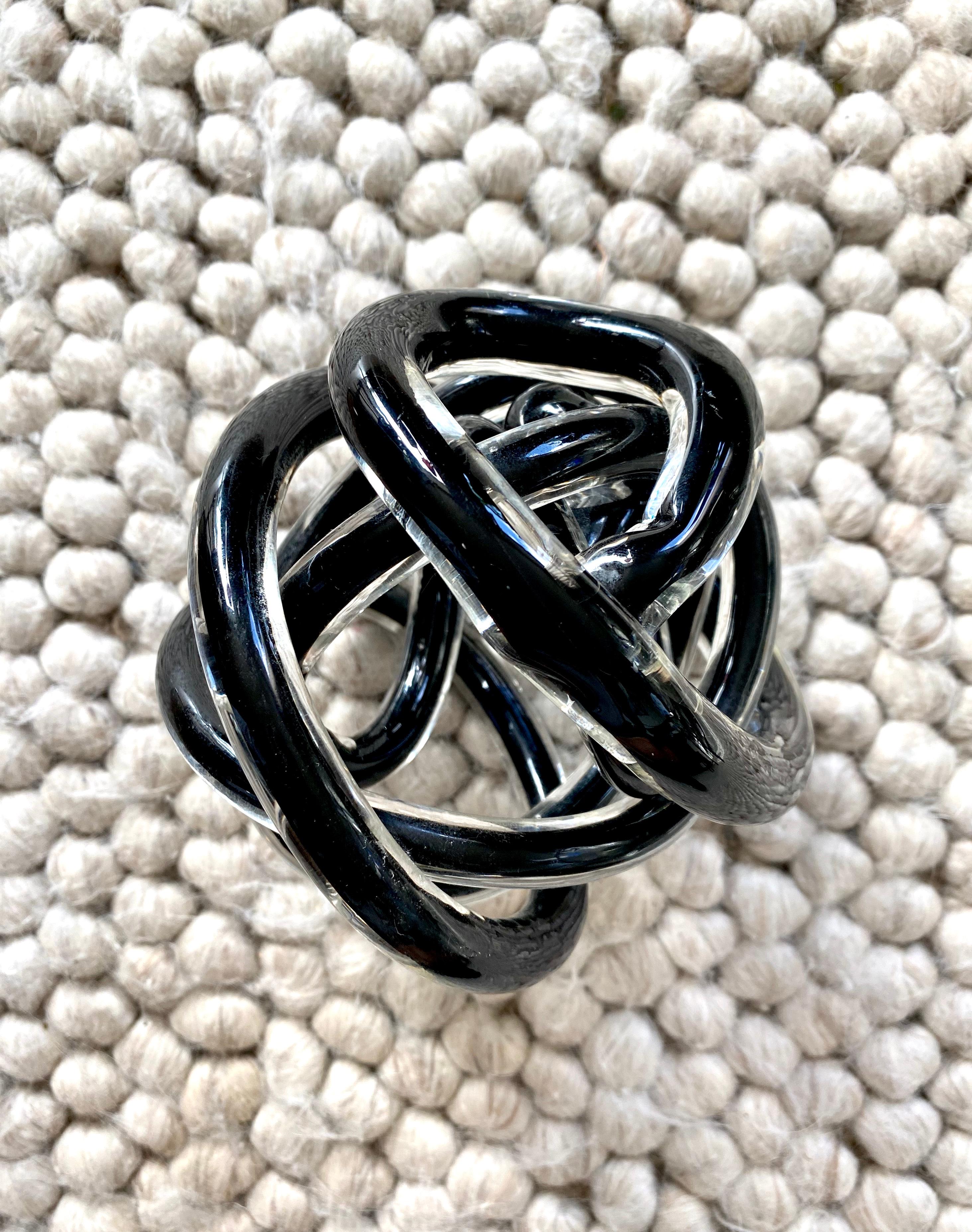 Post-Modern Decorative Glass Knot or Presse Papier, circa 1980s For Sale