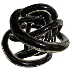 Decorative Glass Knot or Presse Papier, circa 1980s