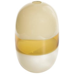 Decorative Glass Pill Vase, Banded Series by Siemon & Salazar - In Stock