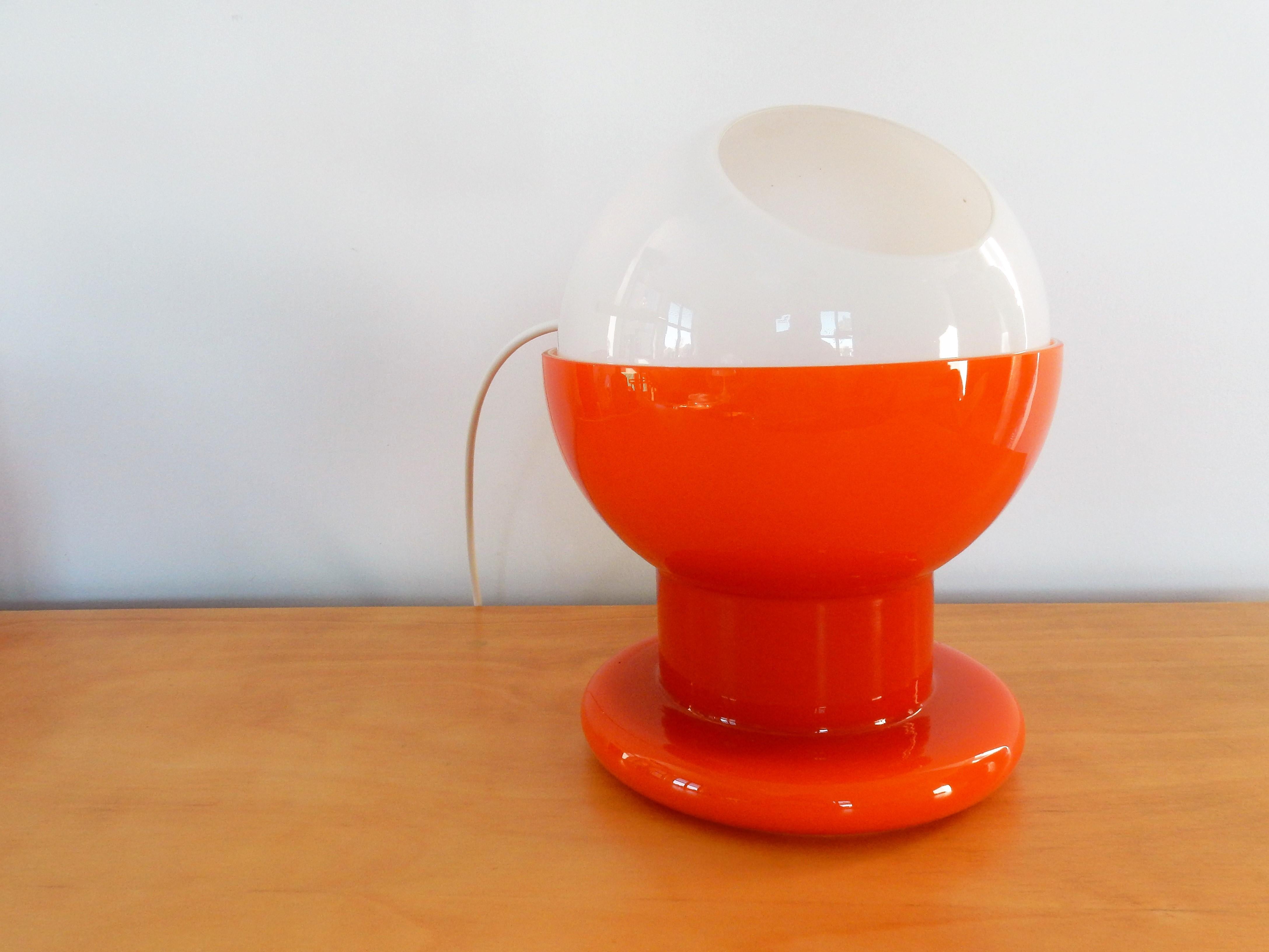Decorative Glass Table Lamp in Orange and White 1