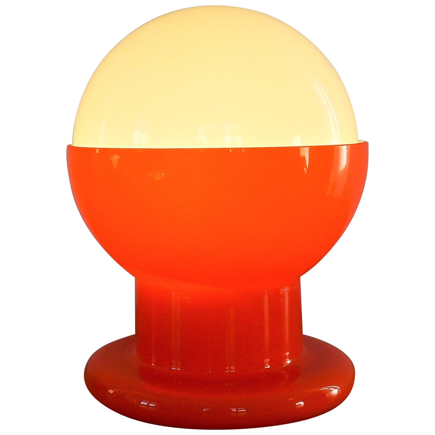 Decorative Glass Table Lamp in Orange and White