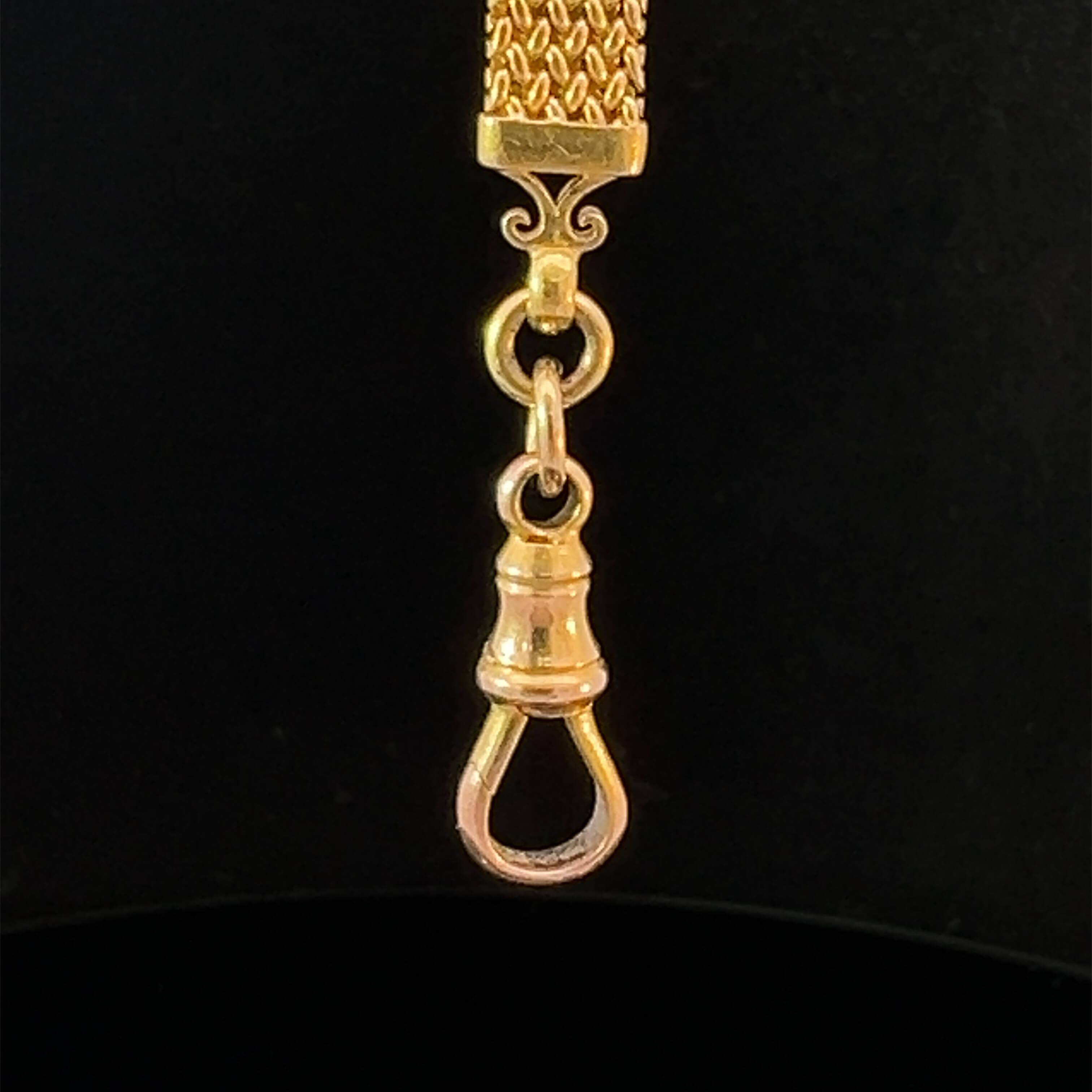 Women's or Men's Decorative Gold Fob with Pearl Set Charm Circa 1900 For Sale