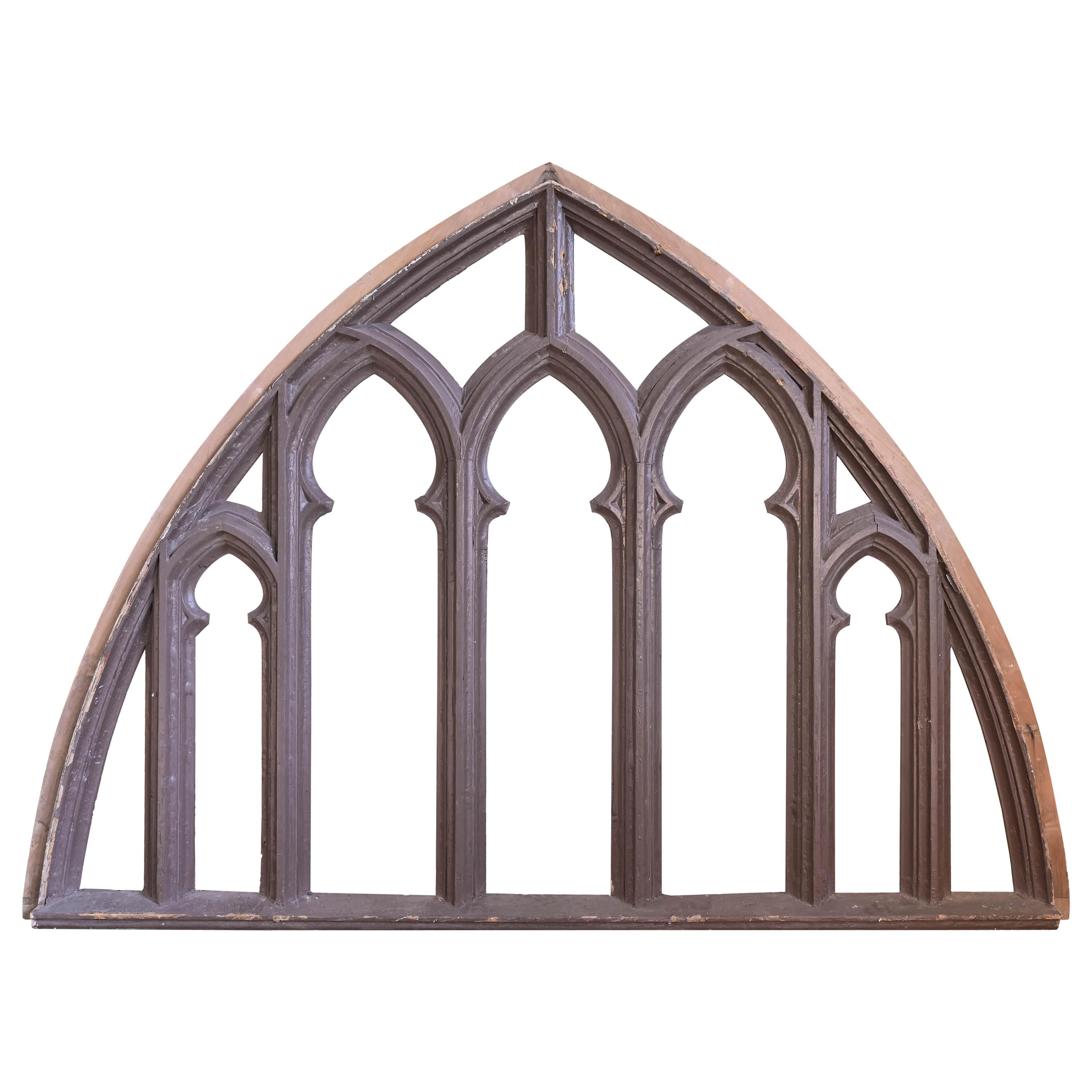 Decorative Gothic Arched Frame with Curvilinear Open Work