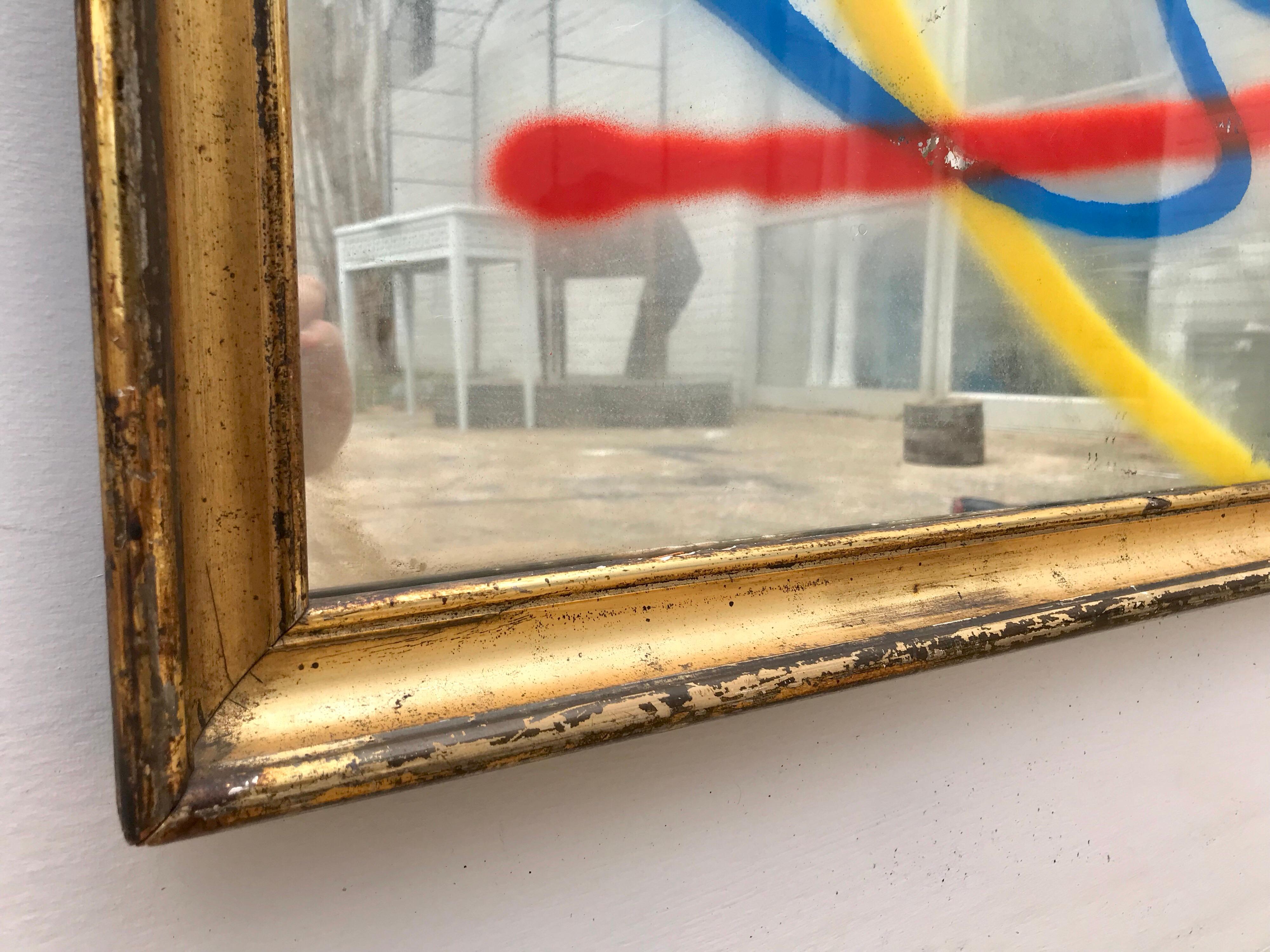 Decorative Graffiti Reflector Mirrors, a Pair For Sale 3