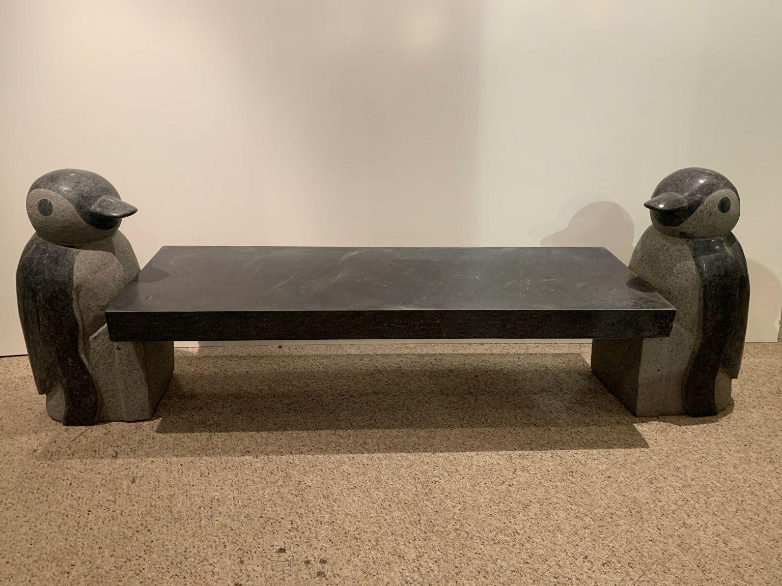 Decorative Granite Penguin Bench or Table in the Style of Jeff Koons 4