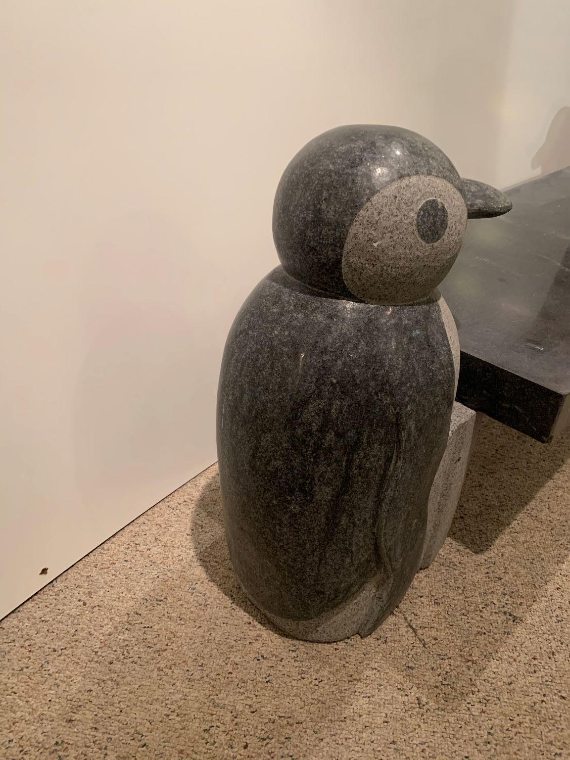 American Decorative Granite Penguin Bench or Table in the Style of Jeff Koons