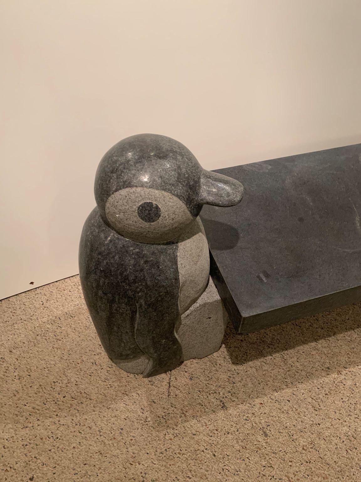 Decorative Granite Penguin Bench or Table in the Style of Jeff Koons 2