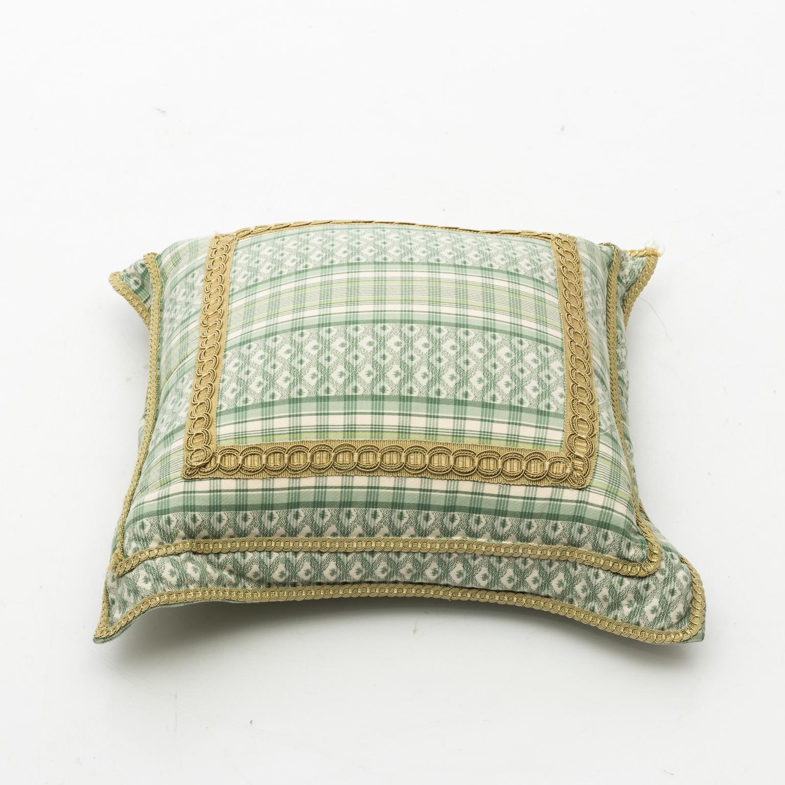 Decorative Green and White Pillows 1