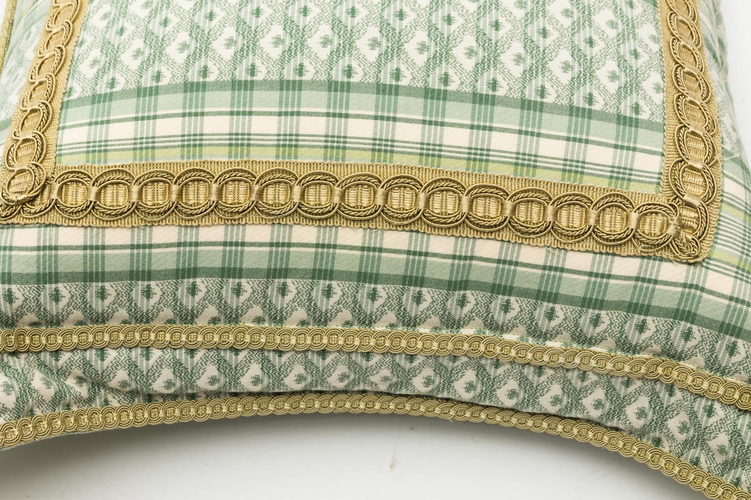 Decorative Green and White Pillows 2
