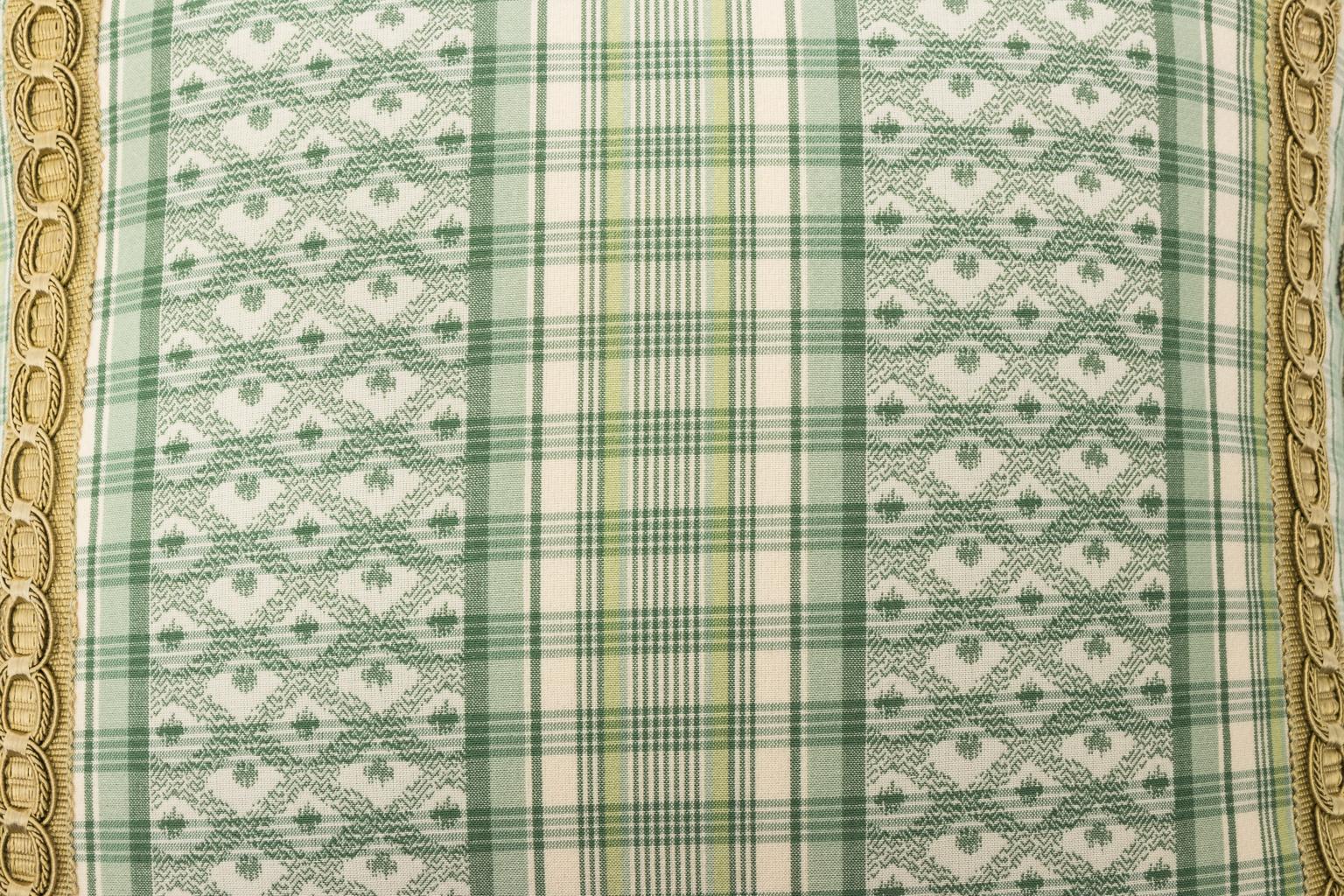 Decorative Green and White Pillows 3