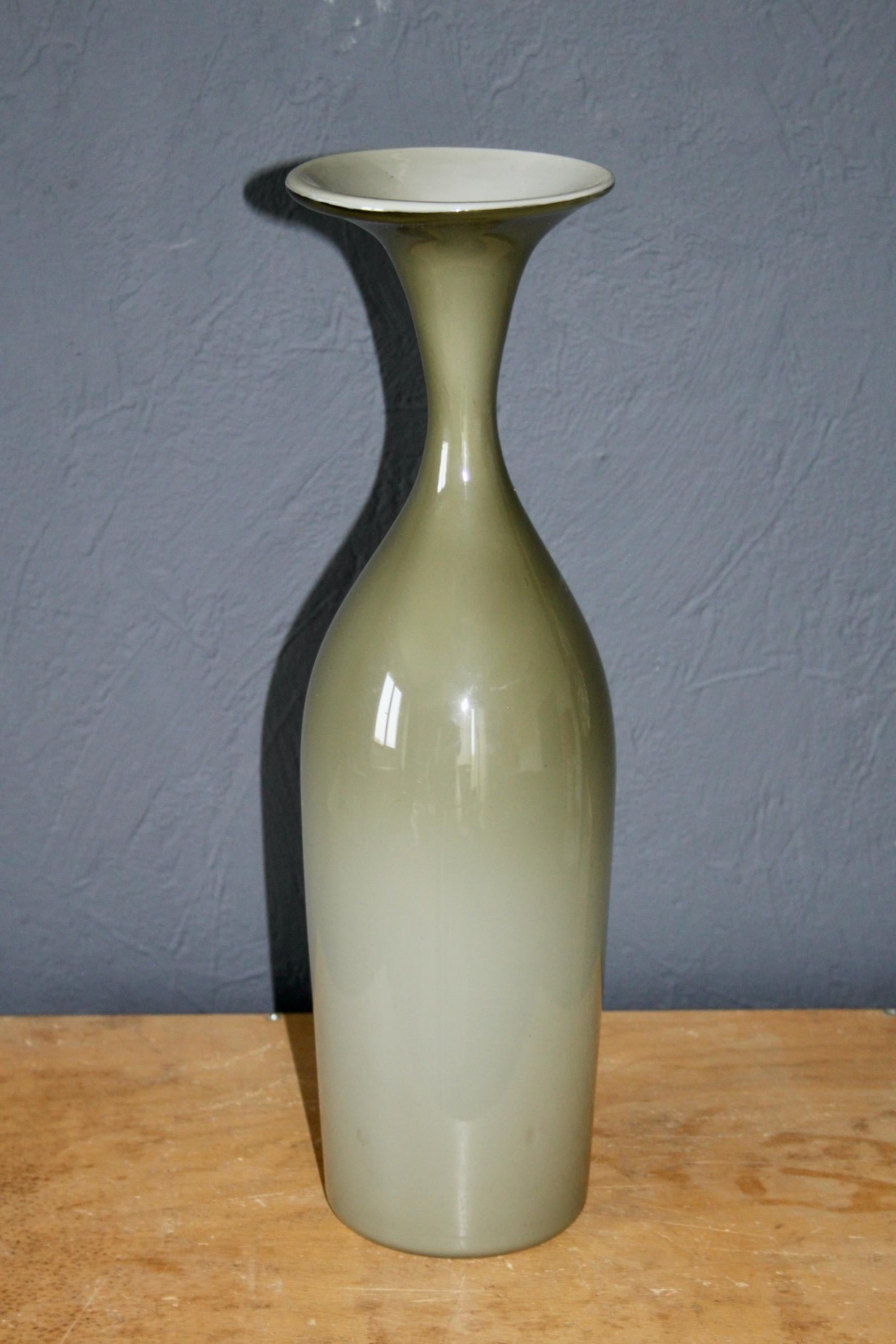 European Decorative green glass vase For Sale