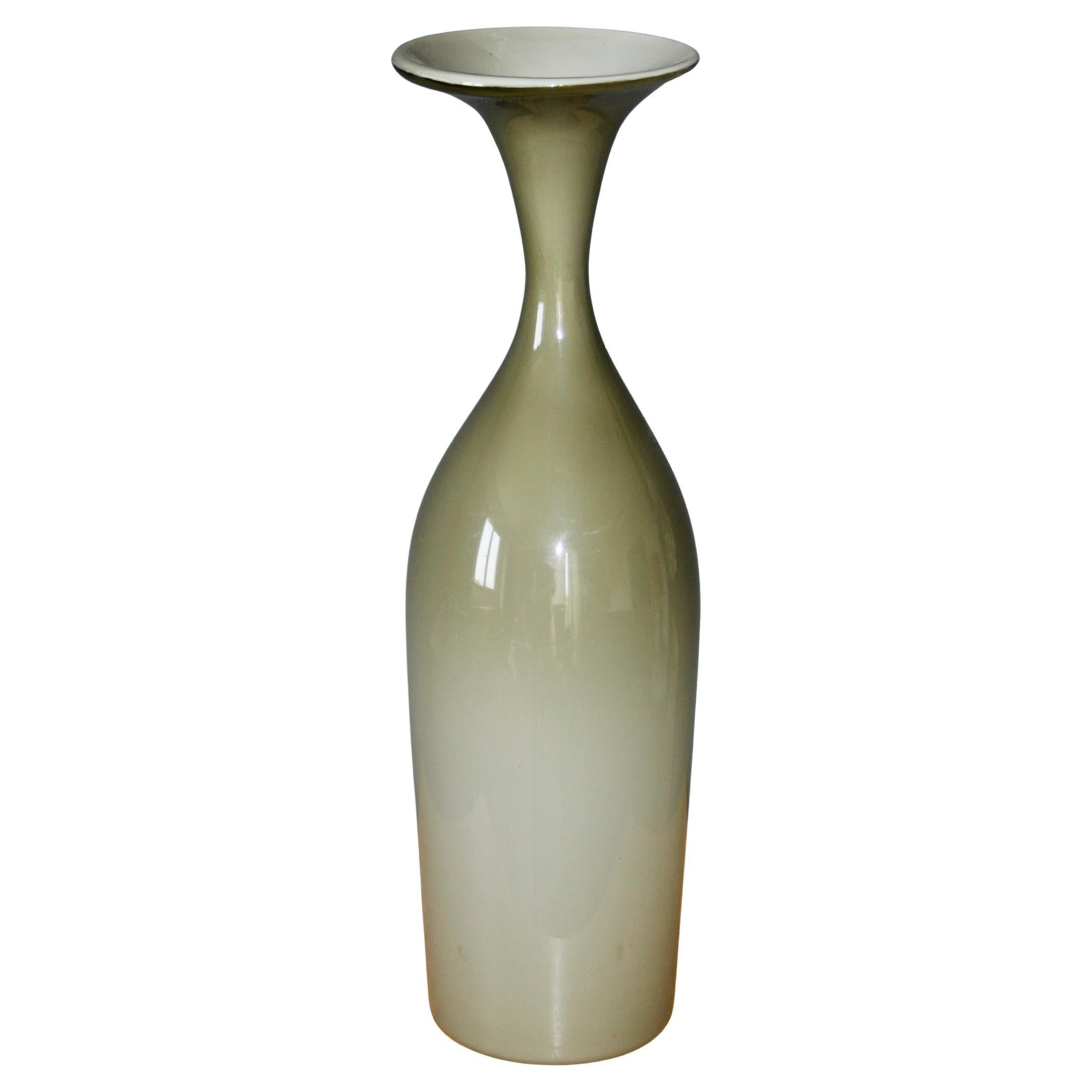 Decorative green glass vase For Sale