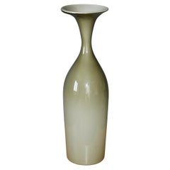 Decorative green glass vase