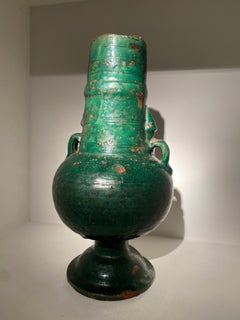 Decorative Green Glazed Jar from The Orient, 19 th Century, Yemen