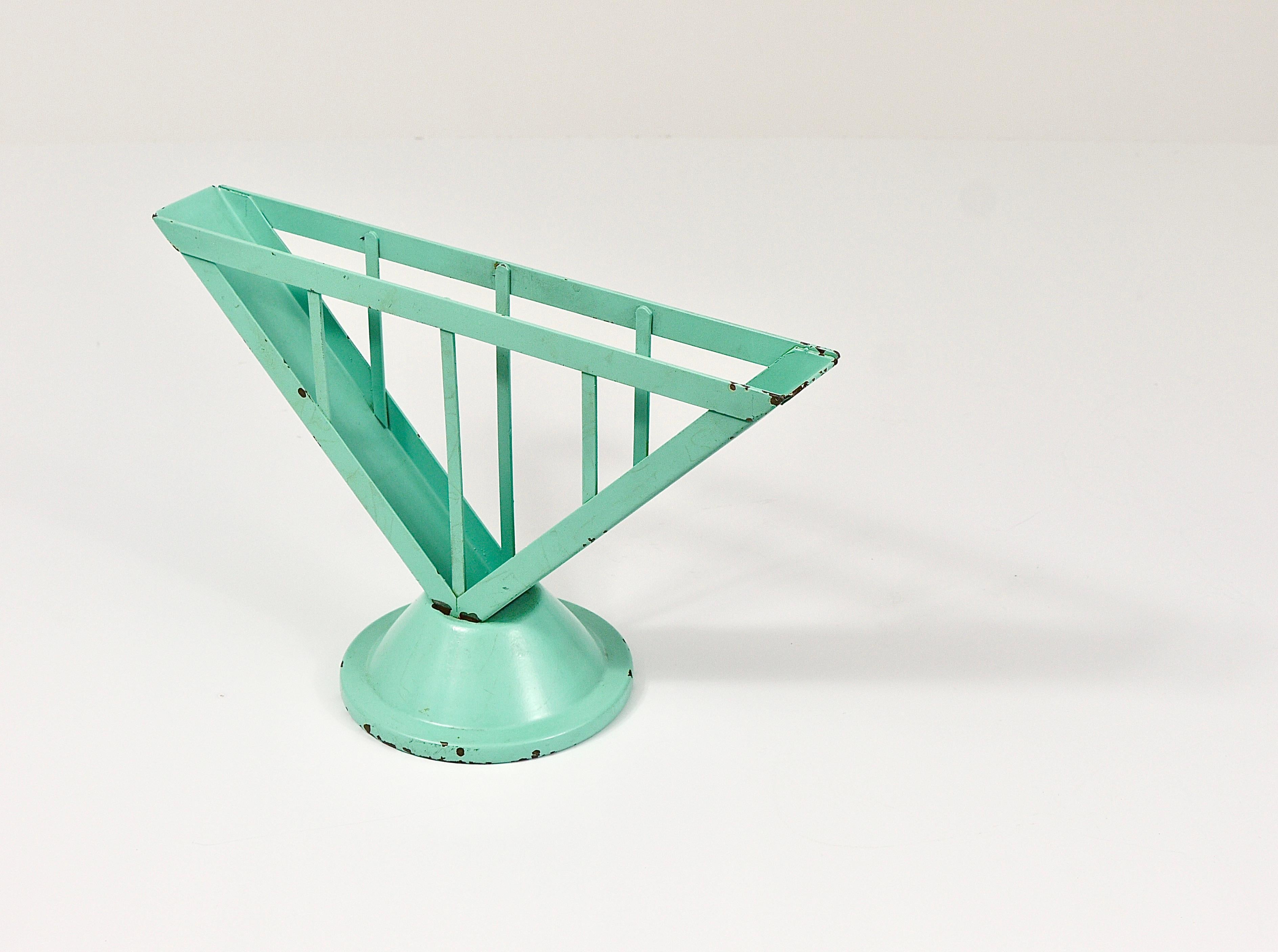 Decorative Green Marianne Brandt Avantgarde Bauhaus Napkin Holder, Ruppel, 1930s 6