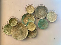 Decorative Hammered Bronze Wall Sculpture 1970s