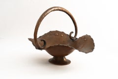 Decorative Hammered Copper Fruite Basket, Vienna, Around 1950s