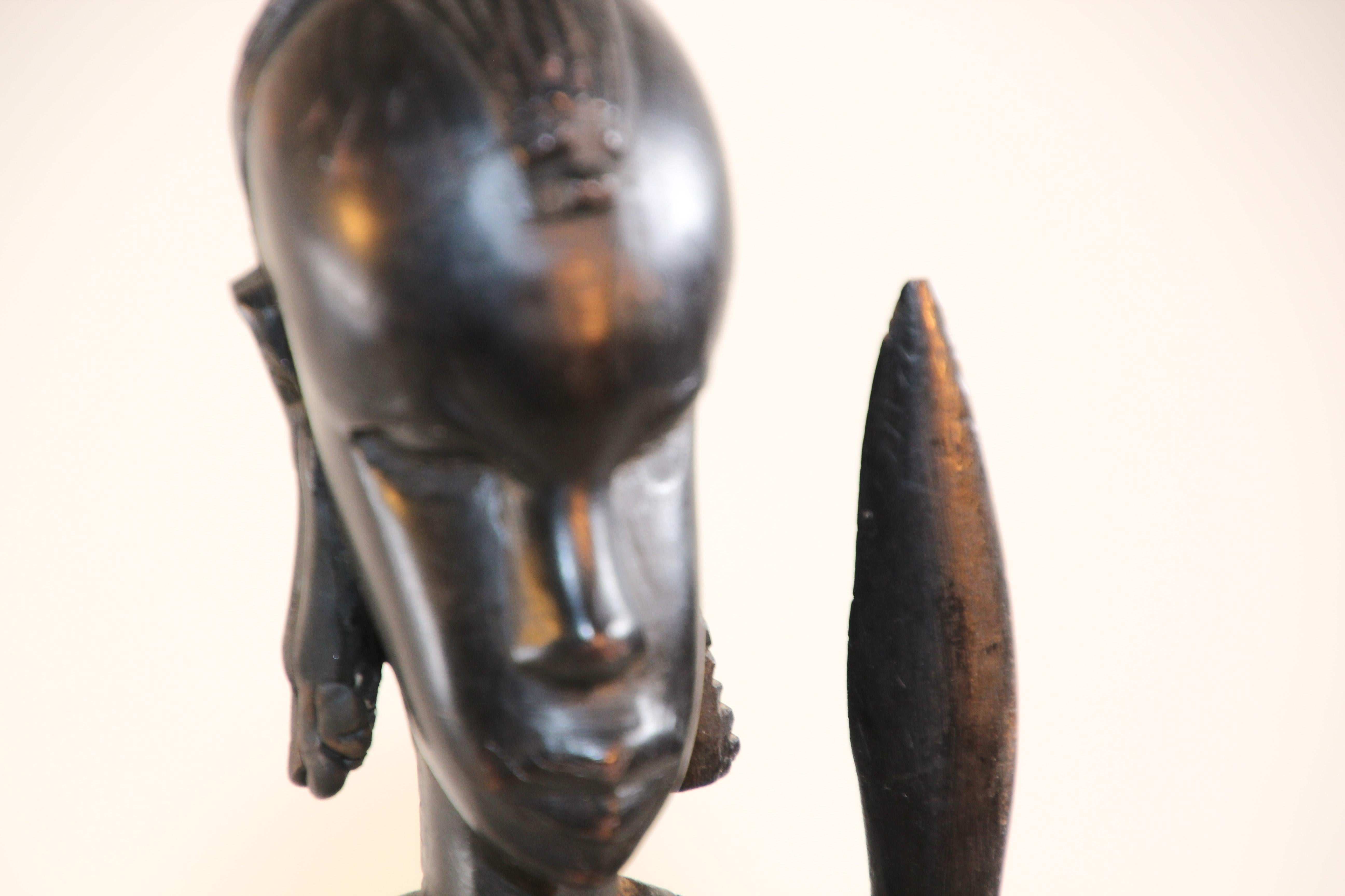 Decorative Hand-Carved African Set of Wood Statues from Kenya 7