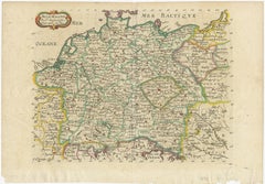 Decorative Hand-Colored Map of Germany by Nicolas Sanson, 1648