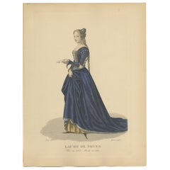 Decorative Hand-Colored Portrait – Laure de Noves, “La Belle Laure”, c.1900
