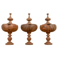 Decorative Hand-Finished Curtain Finials, 20th Century